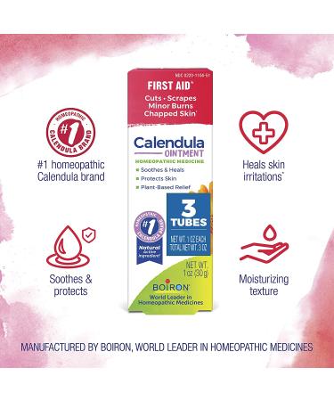 Boiron Calendula Ointment 3 oz (3 Pack) for Minor Burns, Cuts, Scrapes & Insect Bites - Buy Online on GoSupps.com