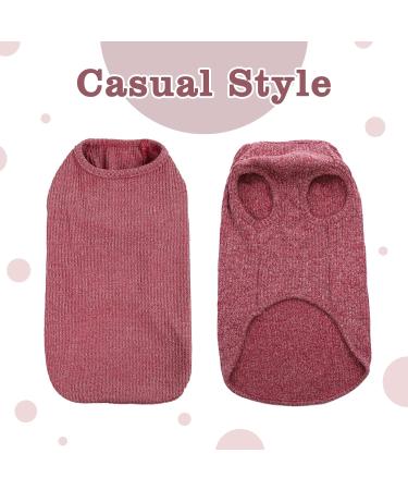 Hjumarayan Medium Dog Sweater - Washable Striped Fleece Shirt for Corgis & Dachshunds - Elastic Fit in Burgundy Red - Buy Online on GoSupps.com