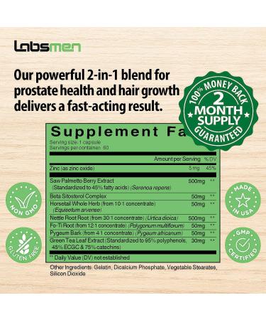 Saw Palmetto Prostate Supplement for Men - 1235mg Extra Strength DHT Blocker for Prostate Support, Hair Regrowth, and Hair Loss Prevention - 2 Months Supply - Buy Online on GoSupps.com