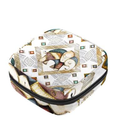 Indian elephant geometric animals ethnic tribal pattern women's binding-storage bag menstrual pad pocket portable menstrual cup bag with zipper color 6
