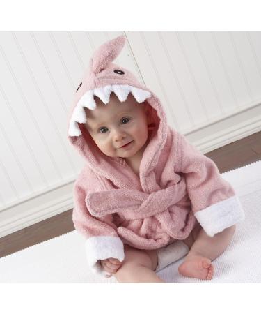 Baby Aspen Pink Baby Shark Hooded Towel - Terry Cotton Spa Robe for Newborns | Let The Fin Begin Baby Beach Towel - Buy Online on GoSupps.com