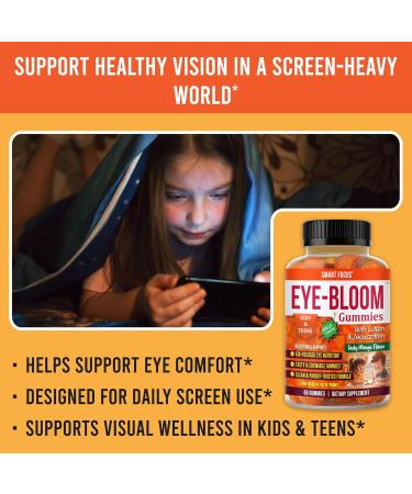 Smart Focus Eye-Bloom Lutein Eye Gummies for Kids & Teens Vision Support with Lutein & Zeaxanthin Mango Flavor 60 Gummies - Buy Online on GoSupps.com