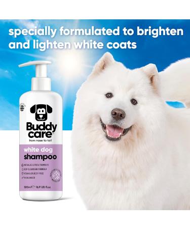 BuddyCare White Dog Shampoo - Brightening & Deep Cleaning Aloe Vera Formula (500ml) | Fresh Fragrance & Pro-vitamin B5 - Buy Online on GoSupps.com