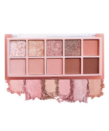 ZHISHUDL 10 Colors Matte Nude Eyeshadow Palette Shimmer Glitter Eye Shadow Palette Makeup Long Lasting High Pigment Eye Shadow Naturing-Looking Make Up Palettes for Women -03 Rose Pink
