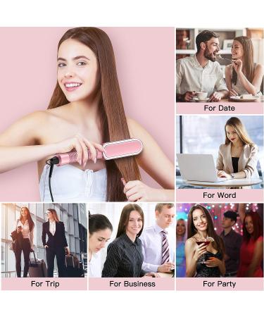 Professional Ceramic Ionic Hair Straightener Brush - Anti-Scald Fast-Heat for Home, Travel & Salon - Buy Online on GoSupps.com