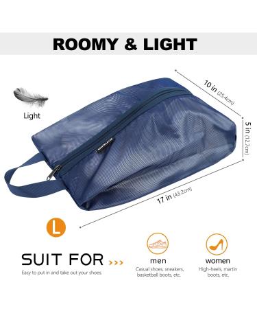 Pinzon Travel Shoe Bags - 2 Pack Large Water-Resistant Shoe Storage Organizer in Navy for Men & Women - Buy Online on GoSupps.com