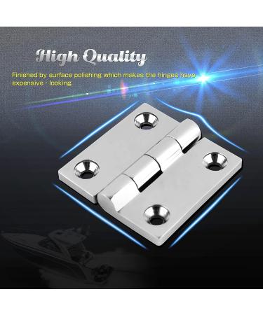 AMYSPORTS Heavy Duty Boat Hinge Strap Mirror Polished Marine Hardware - Stainless Steel Hinges for Hatch/Door, Corrosion Resistant SUS316, 1.97 x 1.97, 2 pcs - Buy Online on GoSupps.com