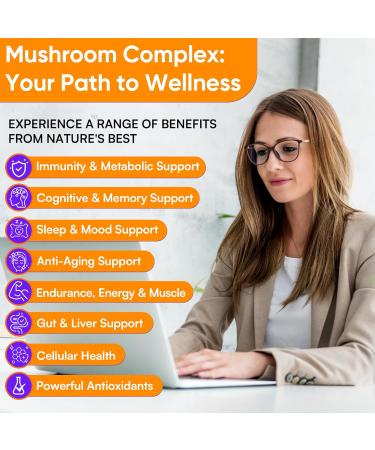Mushroom Gummies for Adults 4000mg Brain Supplements for Memory and Focus 26 in 1 Mushroom Supplement Complex with Ashwagandha & Lion's Mane Turkey Tail Reishi Cordyceps Organic 120 Count - Buy Online on GoSupps.com