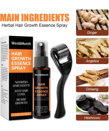 JITASHWA Hair Growth Spray Hair Regrowth Treatment Essence with Beard Growth Roller Hair Growth Serum for Repairing Hair Follicles Preventing Hair Loss Hair Thickening Products for Men & Women - Buy Online on GoSupps.com