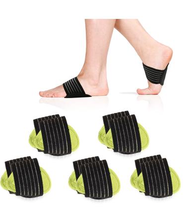 (5 Pair) Arch Support Brace Compression Cushioned Support Sleeves, Plantar Fasciitis Foot Pain Relief for Fallen Arches, Flat Feet, Heel Fatigue, Achy Feet Problems, for Men & Women - Universal Size… 5 Pair (Pack of 1)