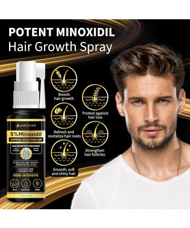 Minoxidil for Women & Men - 5% Beard Growth Spray with Biotin | Extra Strength Hair Regrowth - 2 Fl Oz - Buy Online on GoSupps.com