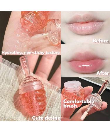Honey Lip Oil Gloss Set - Moisturizing Liquid Lipstick Kit with Clear Glossy Finish, 2PCS Honey Flavored Lip Comfort Oil - Buy Online on GoSupps.com