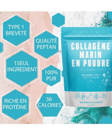 Hydrolyzed Marine Collagen Type I Powder - 310g Cure. Protein in Food Supplements for Skin Hair Bodybuilding and Joints - Patented - Made in France. - Buy Online on GoSupps.com