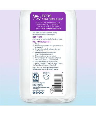 Buy ECOS Hypoallergenic Lavender Hand Soap (17oz, 6-Pack) - Earth Friendly Products - Buy Online on GoSupps.com