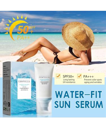 Centella Sunscreen Calming Moisture Daily Sunscreen SPFf 50+ Pa++++ Face Sunscreen Water-Fit Sun Serum Sunscreen Sun Cream SPF 50 Face Moisturiser All Day Sun Cream SPF 50 Sunscreen UV Defense - Buy Online on GoSupps.com