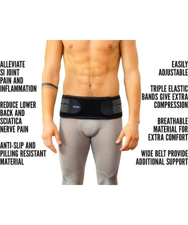 Altapolo Si Belt | Sacroiliac Belt for Women & Men | Hip Brace for Lower Back Support | Sciatica Pain Relief & Pelvic Tilt Correction - Buy Online on GoSupps.com