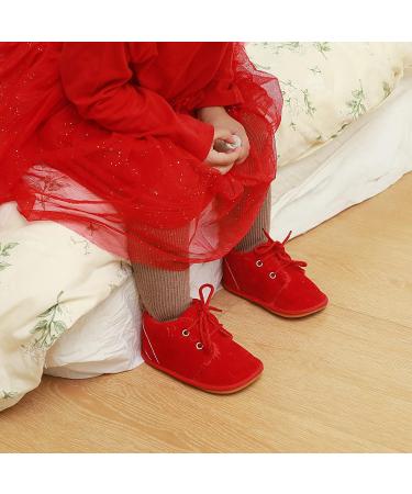 LACOFIA Baby Winter Shoes, Anti-Slip Lace-Up Booties for 12-18 Months - Red - Buy Online on GoSupps.com