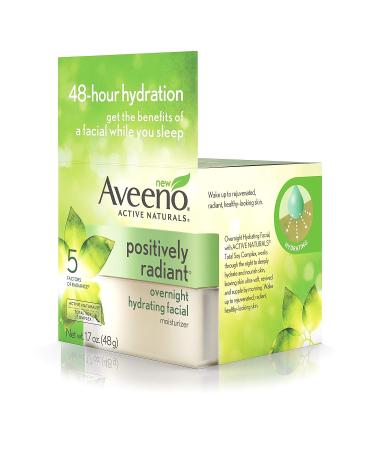 Aveeno Positively Radiant Overnight Hydrating Facial Moisturizer - 1.7 oz - Buy Online on GoSupps.com