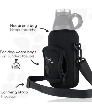 Milu Wet Pocket 950ml Dog Drinking Bottle Portable Water Bottle with Feed Container & Bowl for Hiking Traveling & Walking - Buy Online on GoSupps.com
