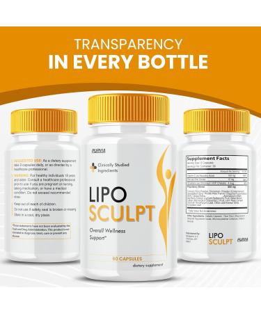 (2 Pack) Lipo Sculpt Capsules LipoSculpt Pills Advanced Loss Support Supplements Capsulas Premium Health Wellness Formula Natural Ingredients for Healthy Digestion Maximum Energy Pastillas (120 ct) - Buy Online on GoSupps.com