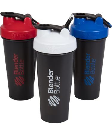 BlenderBottle 28oz 3-Pack - Red, White & Blue with Loop and BlenderBall - Buy Online on GoSupps.com