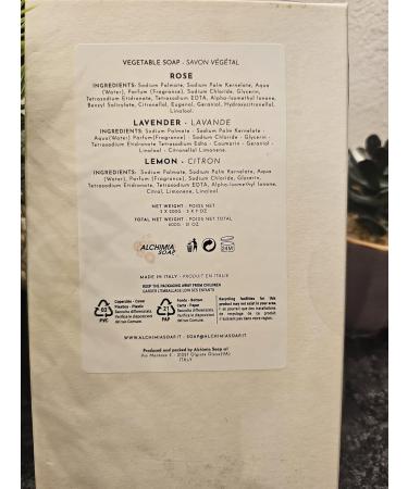 Italian Vegetable Luxury Soap Bar Set of 3 - Rose Lavender & Lemon - Gift-Ready 21 Oz | Premium International Shipping - Buy Online on GoSupps.com