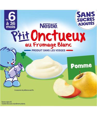 Nestl B b - P'tit onctueux Pomme sans sucres ajout s - d s 6 mois - 4 x 90g Pomme 4x90g - Buy Online on GoSupps.com
