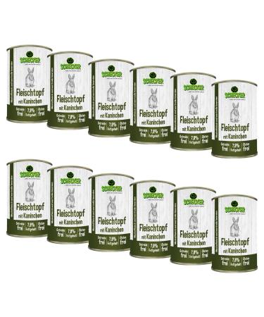 Schecker Marmite with rabbit 12 x 410 g – Grain-free – Gluten-free – Made in Germany