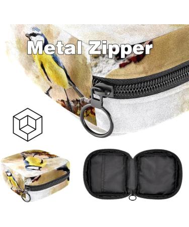 Stylish Menstruation Pad Bag with Zipper - Women's Tampon & Napkin Collection Bag (Bird & Forest Animal Design) - Ideal for Girls - Buy Online on GoSupps.com
