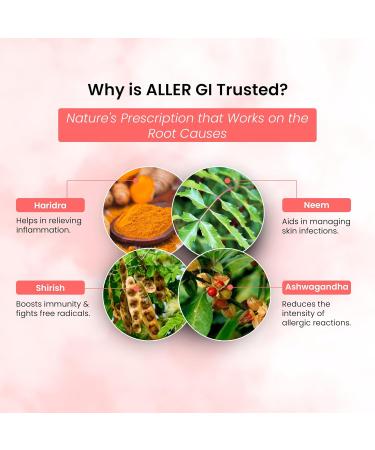 Aller-GI: Natural Ayurvedic Medicine for Runny Nose & Watery Eyes 60 Vegetarian Capsules | 2-Month Supply 500mg Each - Buy Online on GoSupps.com