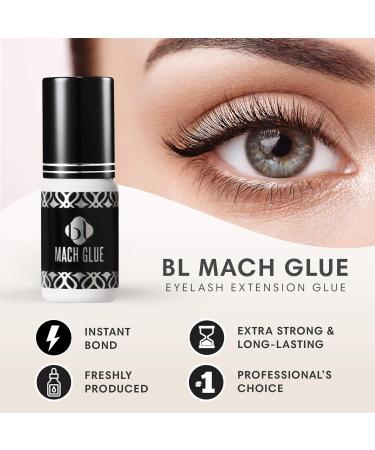 Buy BL Lashes Mach Extra Strong Eyelash Extension Glue | Fast Drying 1 Sec | Up to 7 Weeks Retention | Professional Black Adhesive (5g) - International Shipping Available - Buy Online on GoSupps.com