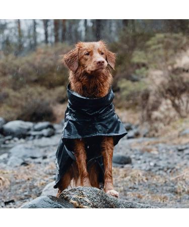 Hurtta Monsoon Dog Raincoat - Waterproof Jacket with Reflectors for Dogs | Blackberry Black 55 cm (22 in) - Buy Online on GoSupps.com