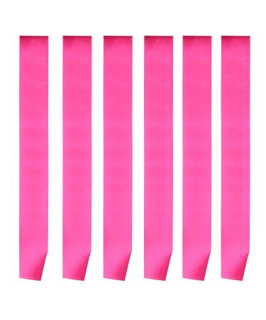 I-MART Blank Satin Sash Princess Beauty Queen Homecoming Winner Mayor Make Your Own Pins Party Plain Pageant Sashes (Pack of 6 Hot Pink)