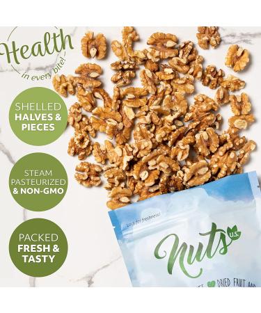 California Walnuts - Shelled Halves & Pieces | Non-GMO Steam Pasteurized | Chandler Variety Raw in Resealable Bag (2 lbs) - Buy Online on GoSupps.com