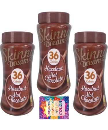 Bundle With Skinny Hot Chocolate Hazelnut Instant Powder Drink Low Calories Breakfast Winter Beverage 200g - Pack of 3 with Oerich Inspirational card
