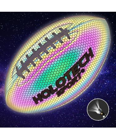 KPASON Football  Holographic Football Reflective Glowing Footballs for Kids  Teens and Adults  Composite Leather Football with Pump (Official Size 9 & Youth Size 6 & Peewee Size 3) Official Size 9 / Black (with Pump) - Buy Online on GoSupps.com