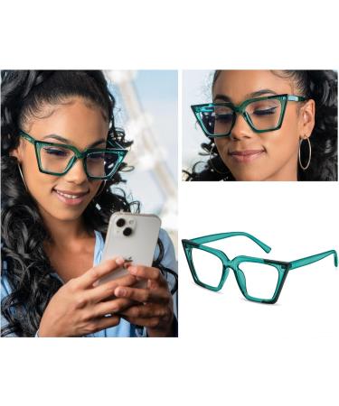 Vintage Retro Oversized Cat Eye Blue Light Glasses for Women - Stylish Computer Eyewear - Buy Online on GoSupps.com