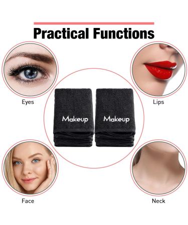 18 Pcs Makeup Remover Towels - Soft Cotton Washcloths with Makeup Embroidery - Reusable Facial Cleansing Cloths - Holiday Gift for Women - Buy Online on GoSupps.com