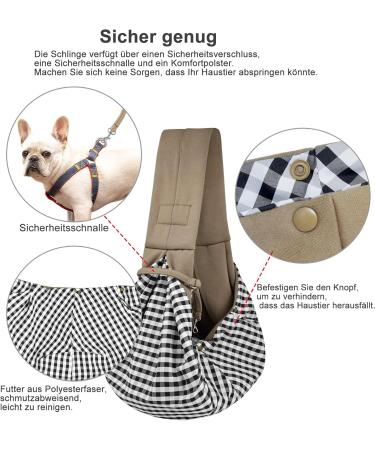 Shop Cuby Sling Pet Carrier for Dogs & Cats - Soft Cotton Khaki Travel Bag - Buy Online on GoSupps.com