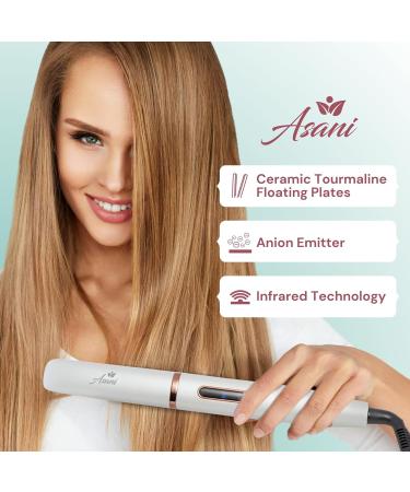 Asani 2-in-1 Flat Iron Hair Straightener & Curler - Fast Heating Anti-Frizz Ceramic 5 Heat Settings - Portable Styling Tool for Gorgeous Hair - Buy Online on GoSupps.com