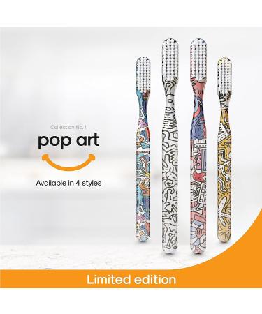 Smyl Soft Toothbrush with Nylon Bristles for Adults - Urban Pop Art Graffiti Taxi Design - Oral Care and Plaque Removal - 1 Count - Buy Online on GoSupps.com