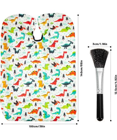Gealaek Dinosaur Kids Haircut Cape & Neck Duster Brush Set - 55x40 Inches Salon Kit for Boys & Girls - Buy Online on GoSupps.com