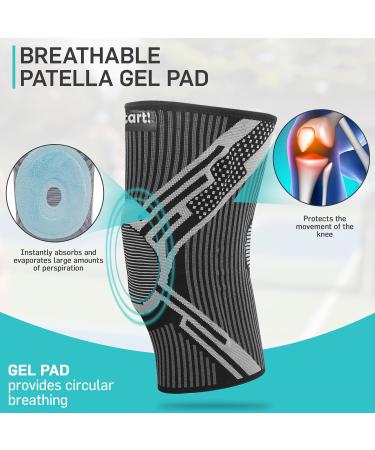 Buy Compression Knee Sleeve with Patella Stabilizer for Pickleball | Neoprene Knee Support for Pain Relief | Men & Women | Large Grey - Buy Online on GoSupps.com