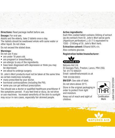 Natures Aid Ucalm St John's Wort 120 Tablets - Relief for Low Mood and Anxiety - Vegan Formula - Buy Online on GoSupps.com