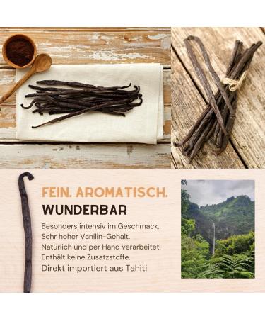 Premium Tahitian Vanilla Pods - 5 Whole Pieces (10.5g) for Baking & Cooking | JUST VANILLA - Buy Online on GoSupps.com