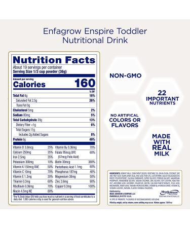 Enfagrow Enspire Toddler Nutritional Drink | Brain & Immune Support | Non-GMO | 24 oz Powder Tub (Pack of 4) - Buy Online on GoSupps.com