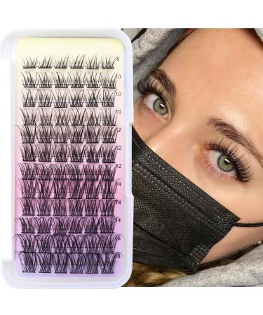 Ahrikiss Lash Clusters D Curl Lash Extension Fluffy DIY Eyelash Clusters Volume Individual Lashes 72 Pcs Cluster Lashes for Makeup at Home B11(8/10/12/14/16mm) MIX 8-16mm B11- D Curl 72pcs