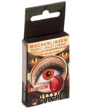 Eyecatcher 84095241-w03 - Colored contact lenses 1 pair weekly lens red carnival Mardi Gras Halloween