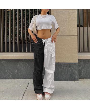 Shop Y2K Women s Parachute Cargo Pants - Vintage Baggy Track Pants & E-Girl Streetwear - Authentic 90s Style - Lang A8-Weiß L - Buy Online on GoSupps.com