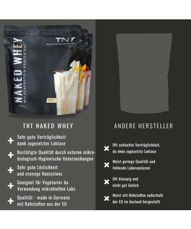  True Nutrition Technology TNT Whey Naked Whey + lactase 1 kg of whey protein concentrate Protein powder with excellent solubility and taste Protein powder (buttermilk lime) - Buy Online on GoSupps.com